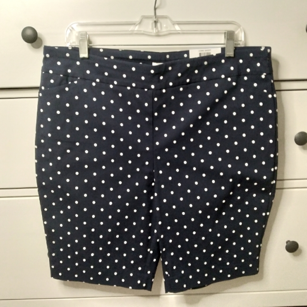 🆕 Navy blue Polka-dot CHARTER CLUB Core Petite SHORTS Sz PXL XL ~ NWT